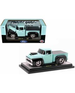 1956 Ford F-100 Pickup Truck Light Blue and Black Limited Edition to 6250 pieces Worldwide 1/24 Diecast Model Car by M2 Machines