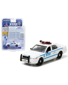 2011 Ford Crown Victoria Police New York Police Department (NYPD) with NYPD Squad Number Decal Sheet Hobby Exclusive 1/64 Diecast Model Car by Greenlight