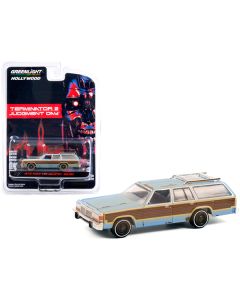 1979 Ford LTD Country Squire Light Blue with Woodgrain Sides (Weathered) "Terminator 2: Judgment Day" (1991) Movie "Hollywood Series" Release 32 1/64 Diecast Model Car by Greenlight