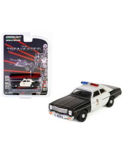 1977 Plymouth Fury Black and White "Metropolitan Police" "The Terminator" (1984) Movie "Hollywood Series" Release 41 1/64 Diecast Model Car by Greenlight