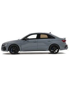 2022 Audi RS 3 Sedan Performance Edition Nargo Gray with Sunroof 1/18 Model Car by GT Spirit