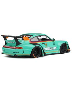 2022 RWB Bodykit "Vaillant" Light Green with Graphics 1/18 Model Car by GT Spirit