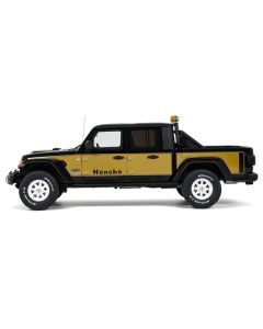 2020 Jeep Gladiator Honcho Pickup Truck Black and Gold 1/18 Model Car by GT Spirit