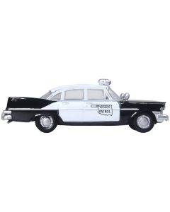 1959 Plymouth Savoy Black and White "Oklahoma Highway Patrol" 1/87 (HO) Scale Diecast Model Car by Oxford Diecast