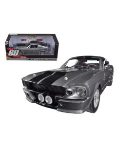 1967 Ford Mustang Custom "Eleanor" Gray Metallic with Black Stripes "Gone in 60 Seconds" (2000) Movie 1/18 Diecast Model Car by Greenlight