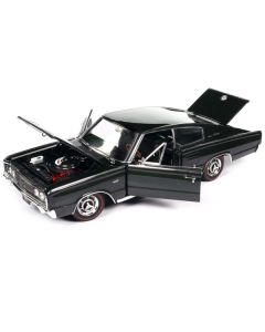 1966 Dodge Charger Dark Green Metallic "Muscle Car & Corvette Nationals" (MCACN) "American Muscle" Series 1/18 Diecast Model Car by Auto World