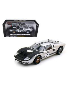 1966 Ford GT-40 MK II #7 Silver 1/18 Diecast Model Car by Shelby Collectibles