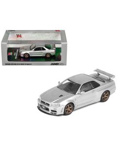 Nissan Skyline GT-R (R34) V-SPEC II RHD (Right Hand Drive) Silver Metallic 1/64 Diecast Model Car by Inno Models