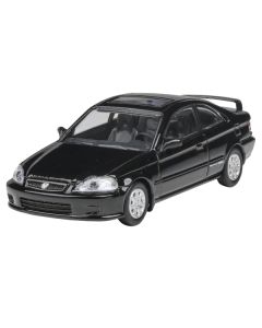 1999 Honda Civic Si EM1 Flamenco Black with Sunroof 1/64 Diecast Model Car by Paragon Models