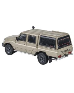 2014 Toyota Land Cruiser LC 79 Pickup Truck Sandy Taupe with Camper Shell 1/64 Diecast Model Car by Paragon Models