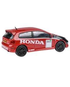 2001 Honda Civic Type R EP3 Red with Graphics "BTCC Honda Racing" 1/64 Diecast Model Car by Paragon Models