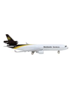 McDonnell Douglas MD-11 Commercial Aircraft "UPS Worldwide Services" (N281UP) White with Brown Tail Diecast Model Airplane by Daron