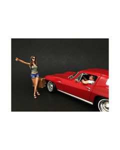 Hitchhiker 2 piece Figurine Set (Green Shirt) for 1/24 Scale Models by American Diorama