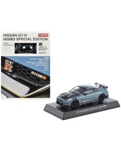 Nissan GT-R Nismo Special Edition RHD (Right Hand Drive) Gray with Black Hood and Top with Mini Book No.10 1/64 Diecast Model Car by Kyosho