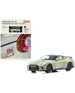 Nissan GT-R Premium Edition T-Spec RHD (Right Hand Drive) Jade Green Metallic with Mini Book No.11 1/64 Diecast Model Car by Kyosho