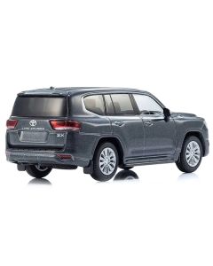 Toyota Land Cruiser ZX RHD (Right Hand Drive) Gray Metallic with Mini Book No.14 1/64 Diecast Model Car by Kyosho