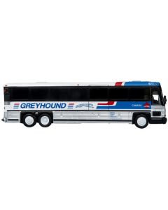 2001 MCI D4000 Coach Bus "Greyhound Canada" Blue and White with Red Stripes "Vintage Bus & Motorcoach Collection" Limited Edition to 504 pieces Worldwide 1/87 (HO) Diecast Model by Iconic Replicas