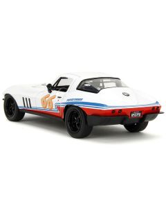 1966 Chevrolet Corvette #66 "Racing Spirit" White with Graphics "Bigtime Muscle" Series 1/24 Diecast Model Car by Jada