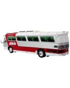 Dina 323-G2 Olimpico Coach Bus "ADO (Autobuses de Oriente)" White and Silver with Red Stripes Limited Edition to 504 pieces Worldwide "The Bus and Motorcoach Collection" 1/87 (HO) Diecast Model by Iconic Replicas