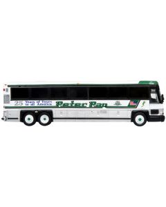 2001 MCI D4000 Coach Bus "Peter Pan 25 Years of Tours to all of America" White and Green "Vintage Bus & Motorcoach Collection" Limited Edition to 504 pieces Worldwide 1/87 (HO) Diecast Model by Iconic Replicas