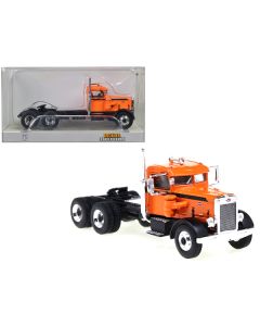 1955 Peterbilt 281 Truck Tractor Orange with Black Stripes 1/87 (HO) Scale Model Car by Brekina