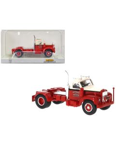 1953 B-61 Truck Tractor Red and Beige "Mackie the Mover" 1/87 (HO) Scale Model Car by Brekina