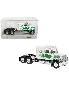 1978 Ford LTL 9000 Truck Tractor White with Green Flames 1/87 (HO) Scale Model Car by Brekina