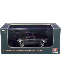 Land Rover Range Rover Velar First Edition with Sunroof Gray Metallic and Black 1/64 Diecast Model Car by LCD Models