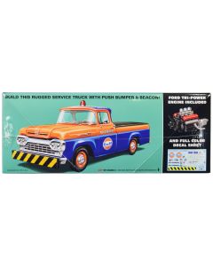 Skill 2 Model Kit 1960 Ford F-100 Pickup Truck with Trailer 3-in-1 Kit 1/25 Scale Model by AMT