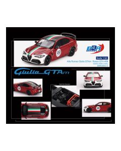 Alfa Romeo Giulia GTAm #99 Rosso GTA Red with Carbon Top and Stripes "Centro Stile" Livery 1/64 Diecast Model Car by BBR