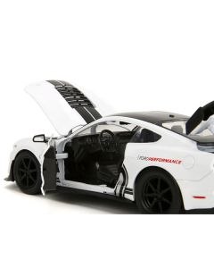 2020 Ford Mustang Shelby GT500 #65 White with Black Top and Stripes "Ford Performance" "Bigtime Muscle" Series 1/24 Diecast Model Car by Jada