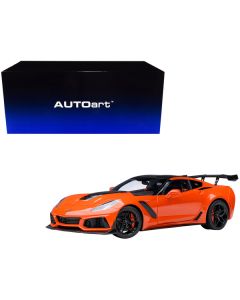 2019 Chevrolet Corvette C7 ZR1 Sebring Orange Tintcoat with Carbon Top 1/18 Model Car by Autoart