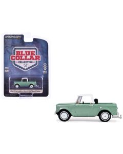 1965 Harvester Scout Half Cab Pickup Truck Aspen Green Metallic with White Top "Blue Collar Collection" Series 13 1/64 Diecast Model Car by Greenlight