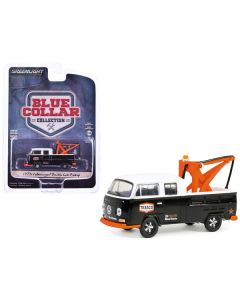 1973 Volkswagen Double Cab Tow Truck Black and White "Texaco 24 Hour Road Service" "Blue Collar Collection" Series 13 1/64 Diecast Model Car by Greenlight