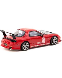 Mazda RX-7 FD3S "VERTEX" RHD (Right Hand Drive) Red with Black Hood "Global64" Series 1/64 Diecast Model Car by Tarmac Works