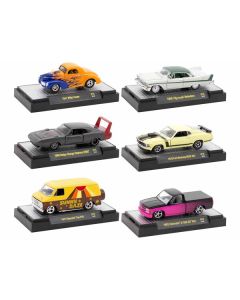 "Auto Meets" Set of 6 Cars IN DISPLAY CASES Release 78 Limited Edition 1/64 Diecast Model Cars by M2 Machines