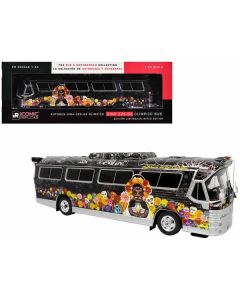 Dina 323 G2 Olimpico Coach Bus "Autobuses de Las Catrinas: El Paraiso" Black with Dia de los Muertos Graphics "The Bus & Motorcoach Collection" 1/43 Diecast Model by Iconic Replicas