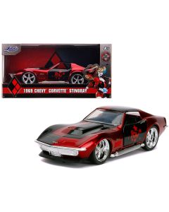 1969 Chevrolet Corvette Stingray "Harley Quinn" "DC Comics" "Hollywood Rides" Series 1/32 Diecast Model Car by Jada