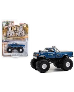 1987 Ford F-250 Monster Truck Blue Metallic "Bigfoot #3" "Kings of Crunch" Series 13 1/64 Diecast Model Car by Greenlight