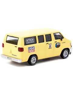 Dodge Ram 150 Van Yellow with Black Hood and Graphics "Global64" Series 1/64 Diecast Model by Tarmac Works