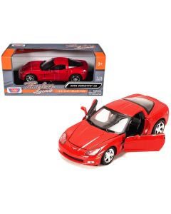 2005 Chevrolet Corvette C6 Coupe Red 1/24 Diecast Model Car by Motormax