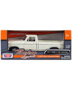 1977 Ford F-150 Custom Pickup Truck White "Timeless Legends" Series 1/24 Diecast Model Car by Motormax