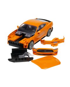 Skill 1 Model Kit Ford Mustang GT Orange Snap Together Model by Airfix Quickbuild