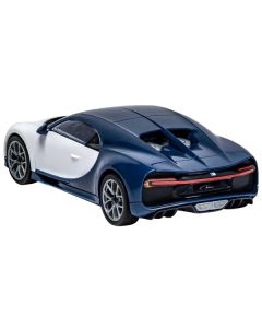 Skill 1 Model Kit Bugatti Chiron White / Blue Snap Together by Airfix Quickbuild