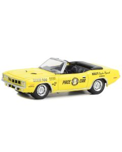 1971 Plymouth Barracuda Convertible "Dixie 500 Pace Car" Yellow "Hobby Exclusive" Series 1/64 Diecast Model Car by Greenlight