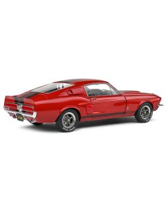 1967 Shelby GT500 Burgundy Red with Black Stripes 1/18 Diecast Model Car by Solido