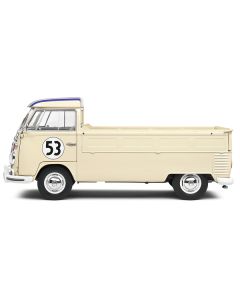 1950 Volkswagen T1 Pickup Truck Racer #53 Cream with Stripes 1/18 Diecast Model Car by Solido