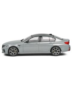 2022 BMW M5 F90 Competition Brooklyn Gray Metallic with Black Top 1/43 Diecast Model Car by Solido