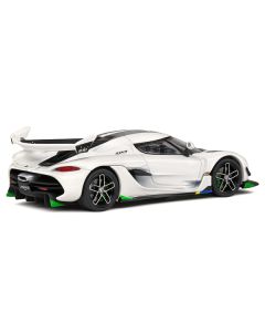 2021 Koenigsegg Jesko Pearl White Metallic with Gray Stripes 1/43 Diecast Model Car by Solido