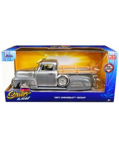 1951 Chevrolet 3100 Pickup Truck Lowrider Silver Metallic and Gray "Street Low" Series 1/24 Diecast Model Car by Jada